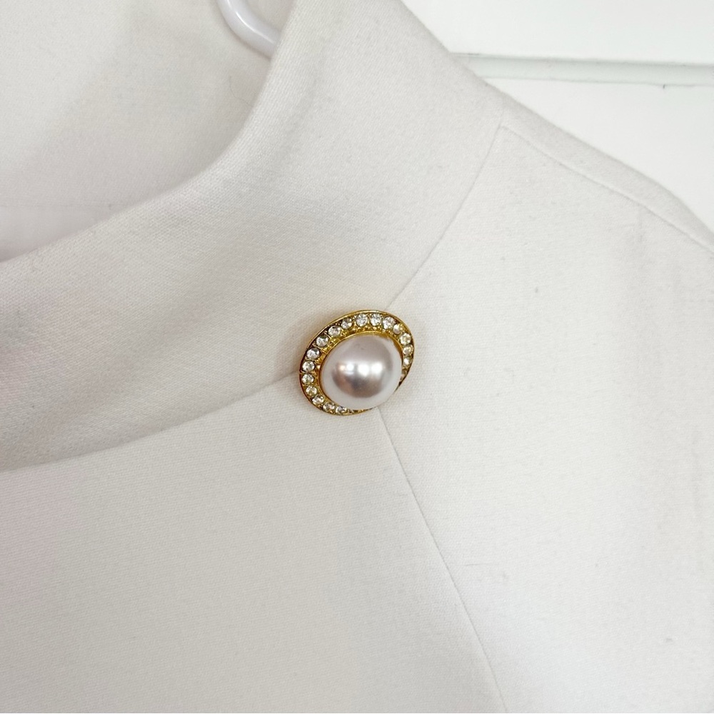 Harper Rose White Mock Neck A-Line Dress Size 6| Chic Minimalist Cap Sleeve - Picture 8 of 16